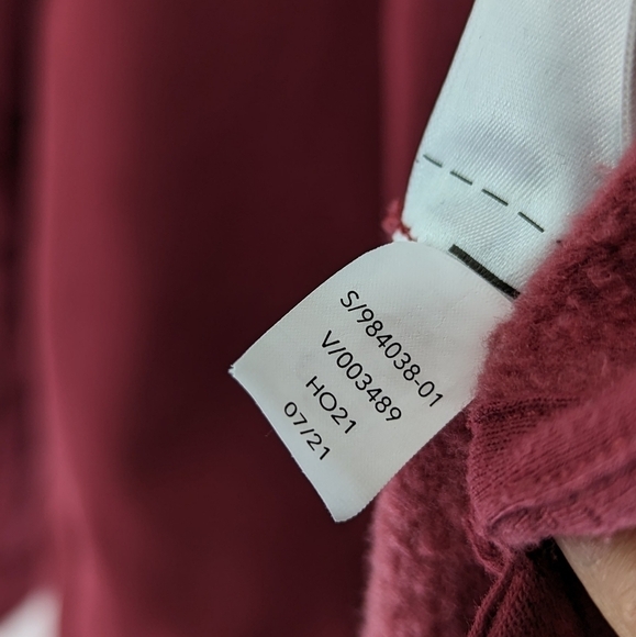 Athleta Sweatshirt Womens Small Red Retroplush Hoodie Decadent Tunic Quarter Zip - Picture 9 of 12